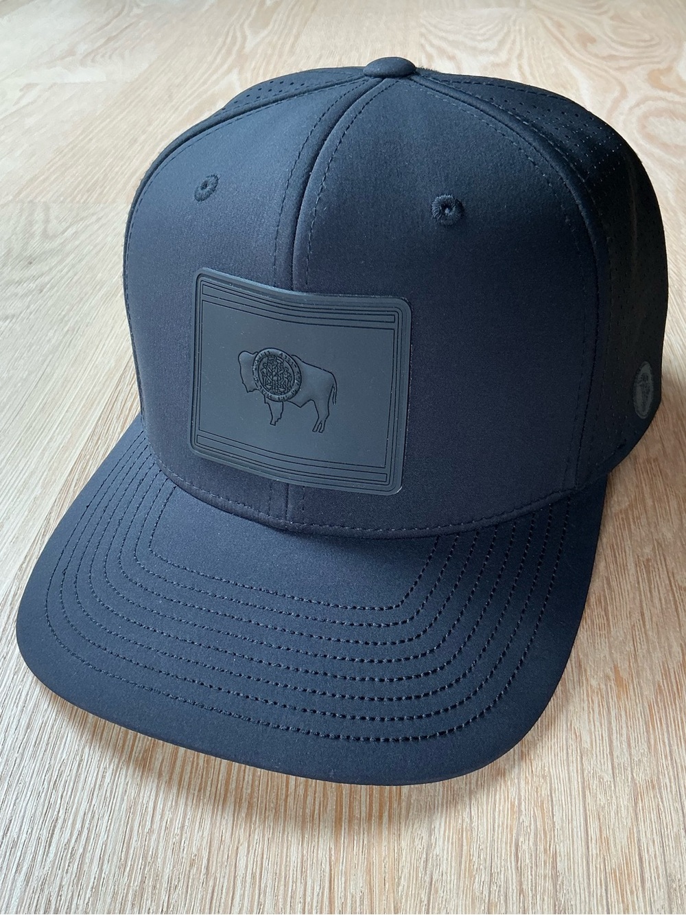 Branded Bills Wyoming Stealth Flat Performance Water Repellent Black Hat OSFM